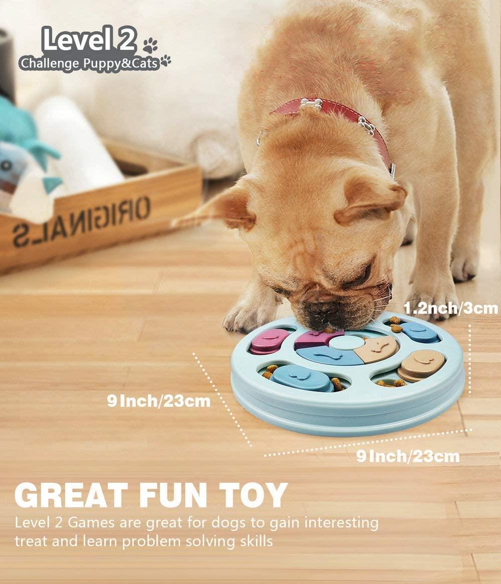 Level 2 in1 Dog Puzzle Toys Press Slow Feeder Interactive Games